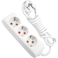 Myg Plus 2 Metre 3'lü Priz - Uzun Esnek Kablolu, Güvenli ve Dayanıklı Uzatma Kablosu Çoğaltıcı Priz