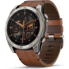 Myg Plus Garmin Fenix 8 – 51MM Amoled Sapphire Karbon Gri Dlc, Deri Kayışlı