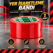 Yer Işaretleme Bandı Kırmızı 50 mm x 30 Metre Zemin Uyarı Alan Belirleme Düzenleme Bandı