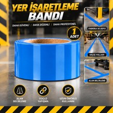 Yer Işaretleme Bandı Mavi 50 mm x 30 Metre Zemin Uyarı Alan Belirleme Düzenleme Bandı