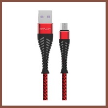 Bezos Konfulon S61 Micro USB Kablo 1.2m 2.1A - Kırmızı Dry