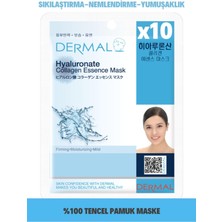 Dermal Hyaluronate Kolajen Özlü Sıkılaştırıcı Nemlendirici Tüm Cilt Tipleri Için Cilt Bakım Maskesi 10 Adet