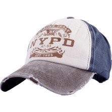 Perlotus Nypd Kahverengi Lacivert Erkek Kadın Unisex Kep Şapka