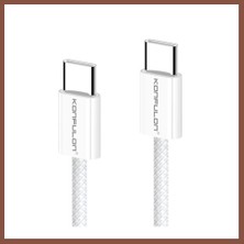 Bezos Konfulon DC130 2m 60W Type-C To Type-C Örgülü Hızlı Şarj Kablosu - Beyaz Dry
