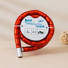Urfakent Tüp Anahtarlı Çelik Spiral Kilit 22MM x 150CM (Kırmızı)