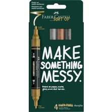Faber-Castell Multimark Akrilik Markör Set, Metalik,4'lü, Çift Uçlu,çok Amaçlı,konik Uç,sınırsız Kullanım Çeşitliliği