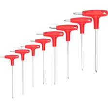 Izeltaş 4909008108 T Tipi Torx Allen Anahtarlar, Kırmızı/siyah/krom, 8 Li