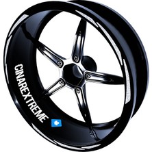 Odea Çınar Extreme 3 Parça Tasarımlı Reflektif Gri Jant Şeridi Sticker