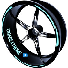 Odea Çınar Extreme 3 Parça Tasarımlı Nane Yeşili Jant Şeridi Sticker