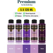 Odea Cadence Boya Premium Akrilik Boya Seti, 5X120 Ml, Mor ve Lavanta Bahçesi Renkleri