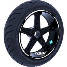 Odea Çınar Extreme Süt Beyaz 4 Parçalı Keskin Jant Şeridi Sticker