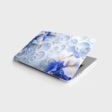 Odea Laptop Sticker Notebook Pc Kaplama Etiketi Mavi Güller