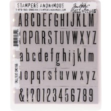 Odea Tim Holtz Yapışkan Istampa Setleri, Anonymous, Sanatsal Aletler, Lastik Damga, Büyük Metin Kırmızı