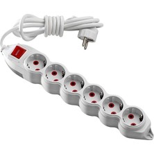 Odea Mono 6 Lı Topraklı Anahtarlı 5 Metre Grup Priz
