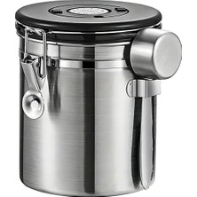 Odea 304 Çelik 1400 ml Kelepçeli Kahve Çay Saklama Kabı Kiler Depolama Kavanozu MT117