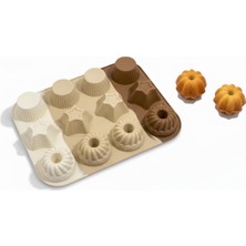 Odea Premium 12 Bölmeli Silikon Muffin ve Kek Kalıbı Seti - Yapışmaz Gıda Sınıfı Silikon, Isıya Dayanıklı Pişirme Kabı - Modern Degrade Tasarım (2 Renk Seçeneği)