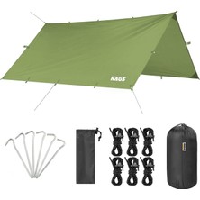Odea Haegs Tarp Gölgelik Tente, Taşınabilir Örtü Branda Çok Işlevli Outdoor Açık Hava Kamp Seyahat Tente Branda Güneşlik Karavan Tente Yan Çadır Gölgelik - 300X400 cm - Yeşil