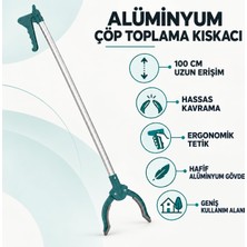 Odea Üçtem Alüminyum Çöp Toplama Kıskacı 100 cm | Yaprak, Izmarit ve Atık Toplama Aparatı | Bahçe, Sokak, Site ve Işletmeler Için