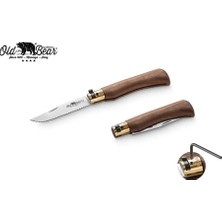 Odea Antonini Old Bear 8cm Tırtıklı Ceviz Ağacı Saplı M Çakı