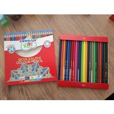 Odea Kuru Boya Kalemi, 24 Renk Tam Boy Set– Canlı Renkli, Okul ve Çizim Için Boya Kalemi