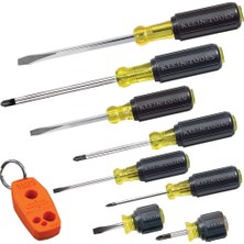 Odea Klein Tools 85148 Tornavida Seti, Mıknatıslı Uçlar, Düz Uçlu ve Yıldız Için Mıknatıslandırıcılı, Kaymaz Yastık Sapı, 8 Parça
