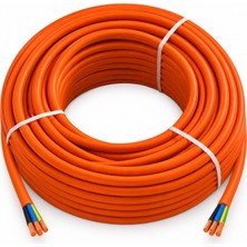 Odea Ttr Kablo 4x2,5 10 METRE%100 Bakır Turuncu Trifaze Sanayi Tipi Dayanıklı Elektrik Kablosu