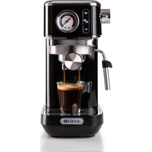Odea Ariete Moderna Slim Espresso Makinesi Siyah 1381/32 - Metal Espresso Makinesi, Öğütülmüş Kahve ve Ese Pod Kahve ile Uyumlu, 1300 Watt, 1,1 Litre Su Tankı