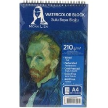 Mona Lisa A4 Watercolor Block 210 gr Telli Çizim Defter