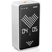 Gworke Gt-3 Dijital Kum Saati Pomodoro Zamanlayıcı 1-99 Dk, LED Ekran, Çevir Başlat Yerçekimi Sensörü, Mıknatıslı, Usb-C Şarjlı, Sessiz ve Alarmlı Mod (Beyaz)