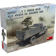 Rafta Miniart 35186 1:35 Sovyet 1,5 T Kamyon. M-4 Maxim Aa Makineli Tüfek ile Birlikte.