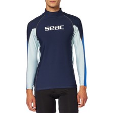 Rafta Seac Raa Long Evo, Rash Guard Erkek Koruyucu Tişörtü, Uv Önleyici, Şnorkel ve Yüzme Için, Mavi (Mavi/açık Mavi), S