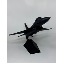 Rafta Siyah F16 Savaş Uçağı Modeli Siyah Renk 15 cm Ev Ofsi Dekoratif Obje