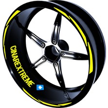 Rafta Çınar Extreme 3 Parça Tasarımlı Floresan Sarı Jant Şeridi Sticker