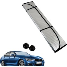 Rafta Wiforte Katlanabilir Araç Ön Cam Güneşlik, Uv Koruyucu, Universal Boy Oto Güneşlik, Katlanabilir Dışı Metalize, 130X60 cm