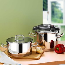 Rafta Aryıldız Touch & Cook Kanka Düdüklü Tencere Seti 6 + 4 Litre