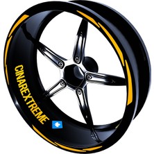 Rafta Çınar Extreme 3 Parça Tasarımlı Jant Şeridi Sticker Reflektif, Floresan, Özel Renkler Limon Sarısı