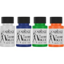Rafta Cadence Leather Vogue Deri Boyası 4'lü Set, 50ML, Beyaz, Mavi, Yeşil, Turuncu