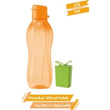 Rafta Tupperware Eco Portakal 500 ml Suluk Matara Tuzluk Karabiberlik Çevre Dostu 2'li Set