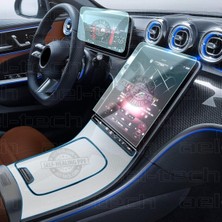 Rafta Ael-Tech Mercedes C Seri W206 ile Uyumlu Navigasyon, Dijital Gösterge ve Orta Konsol Nano Ekran Koruyucu, 3'lü Set