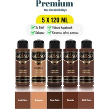 Rafta Cadence Boya Premium Akrilik Boya Seti, 5X120 Ml, Kahve Tonları