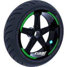 Rafta Çınar Extreme Double Stripe Jant Şeridi Sticker Reflektif, Floresan, Özel Renkler Orman Yeşili