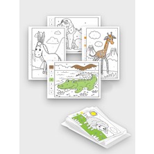 Rafta Postermanya (PSTER21298) Hayvanlar Alemi Kodlamalı Boyama Aktivite Kağıdı Seti - Çocuklar Için Sayılarla Boyama Kitabı (50X)