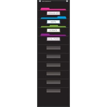 Rafta Siyah 10 Cep Dosya Depolama Cep Tablosu (14" x 58")