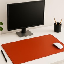 Rafta Kleen Pu Deri Masa Matı, Dikişli Kenarlı, Çift Yönlü Kullanım, Büyük Boy, Ofis Için (Turuncu)