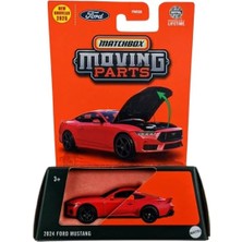 Rafta Kibrit Kutusu Hareketli Parçalar, 2024 Ford Mustang, Kırmızı, 1:64 Ölçekli Döküm