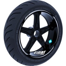 Rafta Çınar Extreme Yaldızlı Gümüş 4 Parçalı Keskin Jant Şeridi Sticker