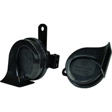 Rafta Hella Korna TE26 Set - 12V - 110DB(A) - 400Hz-500Hz - Yüksek Ses/düşük Ses - Elektrikli - Ece Onaylı - Gövde Rengi: Siyah - Miktar: 2 Fanfare