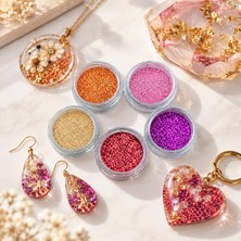 Rafta 5 Adet Epoksi Reçine Sim & Glitter Seti, Mum Beton Nail Art Glitter Sim Seti Malzeme