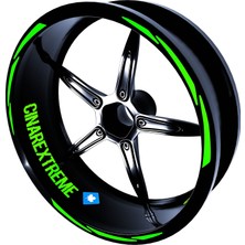 Rafta Çınar Extreme 3 Parça Tasarımlı Floresan Yeşil Jant Şeridi Sticker