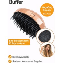 Rafta Buffer Rose Gold Saç Düzleştirici Tarak Geniş Aralıklı Her Saç Tipine Uygun Fırçalı Saç Düzleştirici